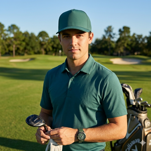 Gorra de Golf Deportiva Impermeable de 5 Paneles con Diseño de Puntos y Lazos Bordados en 3D, Logotipo Tejido, Personalizada al por Mayor - Product Image 6