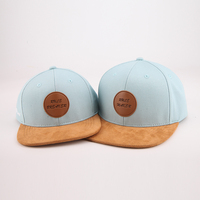 Sombrero de béisbol ajustado con etiqueta de cuero de 6 paneles personalizados de alta calidad, gorras Snapback de algodón, sombreros para hombre