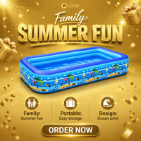 Piscine gonflable rectangulaire en PVC grand format pour nouveau-nés et adultes, facile à installer, pour extérieur et jardin, vente en gros, OEM, transfrontalière