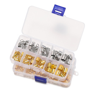 Accesorios de joyería DIY: Tapones con cadena de 6-10 mm chapados en oro y plata para la fabricación de collares y pulseras, set de manualidades. - Product Image 4