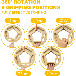 Tabla de agarre redonda de madera con múltiples niveles de resistencia, portátil, para entrenamiento de escalada y agarre de dedos - Product Image 3