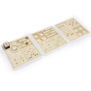 ชุดแท่นโชว์เครื่องประดับโลหะไมโครไฟเบอร์สุดหรูถาดโชว์เครื่องประดับหรูหราและอุปกรณ์เสริมชั้นวาง - Product Image 3