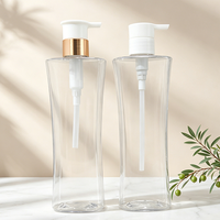 Vente en gros de flacons pompe en plastique givré de 400 ml pour gel douche, lotion cosmétique, shampoing, avec pompe dorée, modèle 76