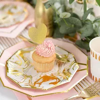 Ensemble de décorations de fête de mariage DAMAI personnalisées, fournitures pour fête de mariage, vaisselle jetable dorée, décorations de table