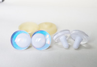 Yeux 3D désalignés blancs de 14mm à 35mm avec effet Laser holographique décalé couleur de la pupille paillettes pour poupée en peluche faisant du bricolage