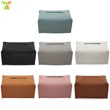 Rectangular Tissue Box Cover High Quality Leather Facial Tissue Box Holder Home Tissue Case Cover
