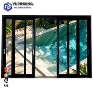Français Coulissant Mur en Verre Télescopique Moderne <span class=keywords><strong>Extérieur</strong></span> <span class=keywords><strong>Extérieur</strong></span> Patio Arrière Alliage d'Aluminium Portes Coulissantes - Product Image 2
