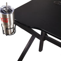Nouveau modèle 2026 : Bureau gamer PC en forme de K anti-rayures avec éclairage LED, pieds métalliques, table de jeu en MDF, garantie 1 an