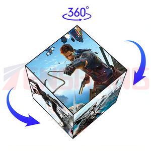 Exhibidor Giratorio RGB de 6 Lados con Pantalla LED <span class=keywords><strong>3D</strong></span> para Centros Comerciales, Marketing Minorista, Vitrina Personalizable con Base LED Fija - Product Image 3