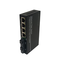 TINCAM Interruptor POE de 6 puertos 4 * RJ45 10/100Mbps + 2 * SC100Mbps Interruptor POE de fibra única 48V 20-120km Interruptores POE para sistema CCTV