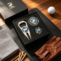 Prêt à expédier : Ensemble d'outils de réparation de divots de golf en alliage de zinc et plastique, personnalisable, de haute qualité, avec marqueur de balle à bord martelé