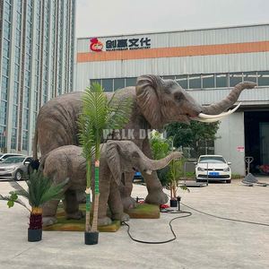 Modèle interactif d'éléphant animatronique grandeur nature avec mouvements groupés, sons et jets d'eau pour usage public intérieur/extérieur - Product Image 4