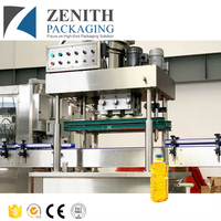 Machine de remplissage entièrement automatique à piston pour huile d'olive / Remplissage et scellage quantitatifs de liquides en plastique pour boissons à haute productivité