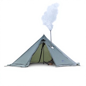 Carpa Grande para 5-8 Personas con Abertura para Estufa y Protección contra Nieve, 4 Estaciones, 210T Ripstop, Diseño a Cuadros, para Exteriores, Capacidad Profesional de 5.0m - Product Image 5