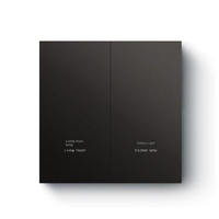 Interrupteur mural intelligent Zigbee noir minimaliste 1 voie 16A à commande tactile IP20 PC compatible avec Alexa et Apple HomeKit