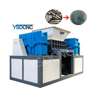 YSDCNC Barra de acero Color Acero Azulejo Reciclaje Trituradora Usado Chatarra Trituradora de doble eje