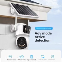 Caméra solaire 4G basse consommation AOV ICSee 4 millions de pixels HD pour intérieur et extérieur, double source lumineuse TQ9-AV4-4GS Édition Asie-Pacifique