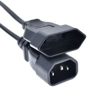 Câble d'alimentation IEC 320 C14 mâle vers prise femelle européenne 2 broches pour onduleur PDU, adaptateur secteur UE