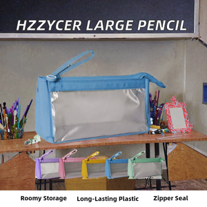 Astuccio Grande in Plastica con Cerniera Hzzycer, Grande Capacità, Portatile, <span class=keywords><strong>per</strong></span> Ragazze e Ragazzi, Studenti di Scuola Media, Superiore e Università (Blu) - Product Image 2