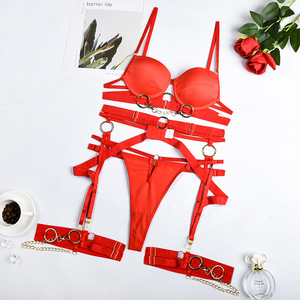 5 pezzi di pizzo nero rete a rete Sexy Lingerie <span class=keywords><strong>con</strong></span> collo anello ragazze che indossano Lingerie da donna perizoma - Product Image 6