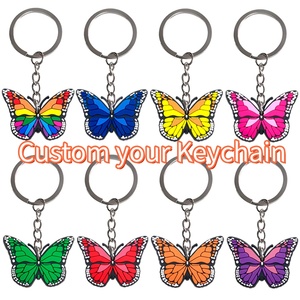 Llaveros de PVC con Forma de <span class=keywords><strong>Mariposa</strong></span> Multicolor, Llaveros de Goma con Forma de <span class=keywords><strong>Mariposa</strong></span> <span class=keywords><strong>Monarca</strong></span> para Bolsos y Mochilas - Product Image 2