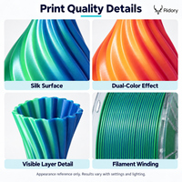 Filament PLA Soie Bicolore Bobine de 1 kg pour Imprimantes 3D FDM Modèles Décoratifs Cadeaux Emballage Personnalisé