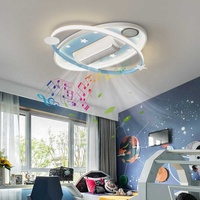 Ventilateur de plafond LED intelligent à spectre complet pour enfants voix pour haut-parleur de musique Protection des yeux plafond de ventilateur électrique