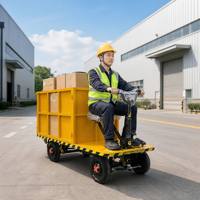 Chariot à plateforme électrique 2000x800mm avec bac de chargement pour la manutention de matériaux en entrepôt