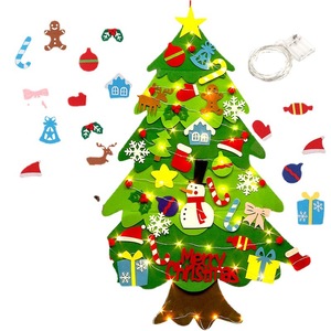 Felt Christmas Tree 100x69cm With <b>Lights</b> Children Diy Craft Kit For Holiday Decorations - Product Image 4