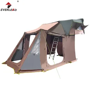 waterproof sunscreen fabric hydraulic annex room folding hard shell roof top tent