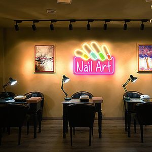 Nail Art Letreros Neon LED indoor hanging ambient light shop <b>sign</b> wall decoration light entrance indicator light luminous <b>sign</b> - Product Image 3