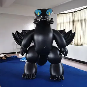 Beile Custom preto Toothless 2.5 alto PVC dragão inflável