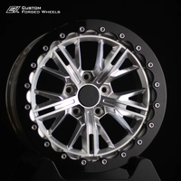 Jantes forgées sur mesure, usinées CNC, style Beadlock, argent noir, jantes en alliage pour voiture