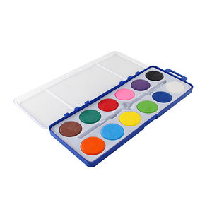 Juego de tablero de pigmento de <span class=keywords><strong>paleta</strong></span> de acuarela de pintura de 12 colores personalizado de alta calidad con pincel para estudiante - Product Image 4