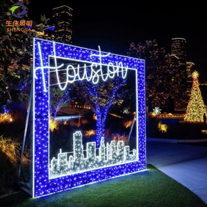 GardenS <span class=keywords><strong>Treet</strong></span> Nouveau design de lumières LED en forme de cadre photo, étanches IP65, pour usage extérieur, lumières de Noël, couleurs RGB - Product Image 2