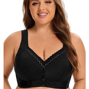 Của phụ nữ thêm kích thước lớn dây miễn phí Push-Up Áo ngực ren thêu hoa trang trí phía trước đóng cửa vest phong cách tinh khiết Màu đồ lót - Product Image 4