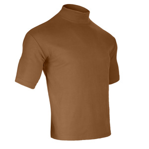 Camiseta de manga corta de color liso para hombre, corte holgado, cuello semicircular, mezcla de algodón, capa base para uso informal. - Product Image 2