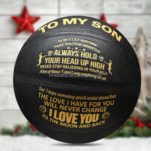 Pallone da Basket WUNIQUE Sport Personalizzato Ecologico di Alta Qualità, Misura 7, in Pelle PU Nera, Regalo Elegante <span class=keywords><strong>per</strong></span> <span class=keywords><strong>Mio</strong></span> <span class=keywords><strong>Figlio</strong></span> - Product Image 4