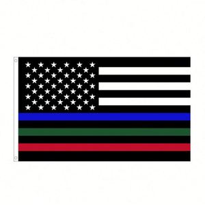 Bandera de poliéster americana negra de 3x5 pies, ecológica, de secado rápido, impresa con serigrafía, color personalizado, para colgar/volar, al por mayor - Product Image 1