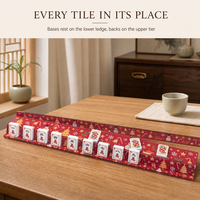 Ensemble de 4 supports et poussoirs de Mahjong de Noël, porte-pièces en acrylique 2-en-1, 20 pouces, épaisseur 5 mm, accessoires de Mahjong pour les fêtes de Noël