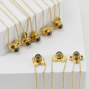 18K mạ vàng 100 ngôn ngữ tôi yêu bạn chiếu mặt dây chuyền vòng cổ - Product Image 3