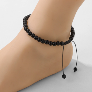<span class=keywords><strong>Bracelet</strong></span> de <span class=keywords><strong>cheville</strong></span> réglable unisexe en perles de pierre de 4 mm, style vintage simple, vente en gros - Product Image 2