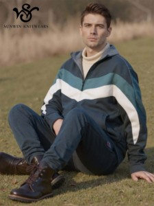 <span class=keywords><strong>Felpa</strong></span> con Cappuccio da <span class=keywords><strong>Uomo</strong></span> Autunnale in Poliestere/Cotone Ecologico, Tessuto Ricamato con Strisce Coordinate - Product Image 4