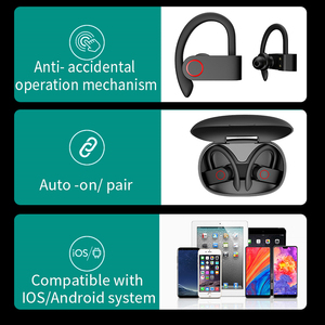 2025 gancho para la oreja estilo 5,0 TWS Ture estéreo Earhook A9S auriculares inalámbricos auriculares con doble gancho para la oreja para música deportiva - Product Image 2