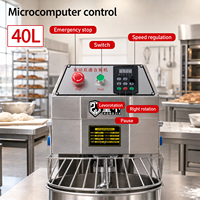 Mixer Spiral Komersial Tugas Berat Baru dengan Kapasitas 40L untuk Pizza, Roti, Toko Roti, Penggiling Tepung, Dapur, dan Restoran
