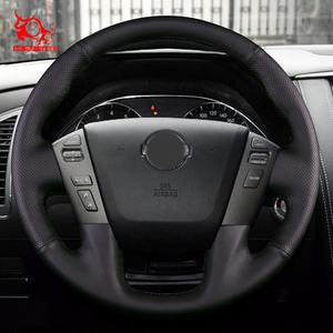 Accesorios Interiores de Coche Funda de <span class=keywords><strong>Volante</strong></span> de Diseño Cosida a Mano para Nissan Patrol Frontier Armada Titan 2017 2021 2022 - Product Image 6