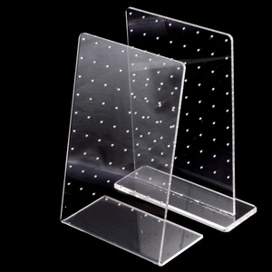 72 Lỗ Bông Tai Hiển Thị Chủ Rack <span class=keywords><strong>Acrylic</strong></span> Đứng Người Bán Trang Sức Hiển Thị Organizer Kệ Đa Tai Studs Lưu Trữ Giá - Product Image 3