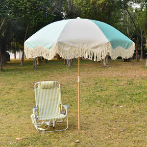 Parasol <span class=keywords><strong>de</strong></span> <span class=keywords><strong>plage</strong></span> bohème à franges en gros - Blocs <span class=keywords><strong>de</strong></span> couleurs macaron et mât en bois pour <span class=keywords><strong>l</strong></span>'approvisionnement en vrac des complexes hôteliers - Product Image 5