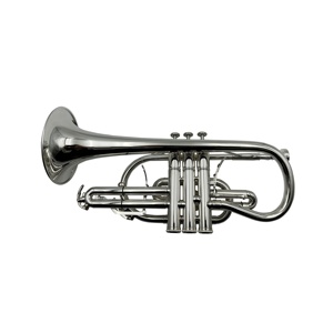 Trompeta <span class=keywords><strong>Corneta</strong></span> SEASOUND JYCT408S de Alta Calidad, Clave de Si bemol, Cuerpo de Latón <span class=keywords><strong>con</strong></span> Gatillo y Llaves Plateadas, OEM - Product Image 2