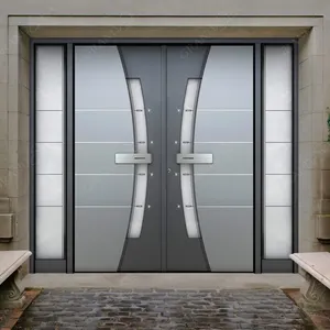 Puerta de seguridad de acero para exterior, diseño moderno, alta calidad, precio bajo, individual, doble, gran oferta